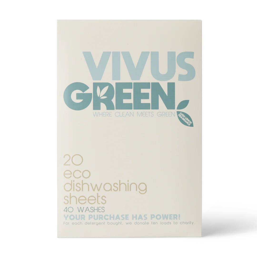 Vivus Green Eco Dishwashing Sheets – Powerful Plant-Based Cleaning