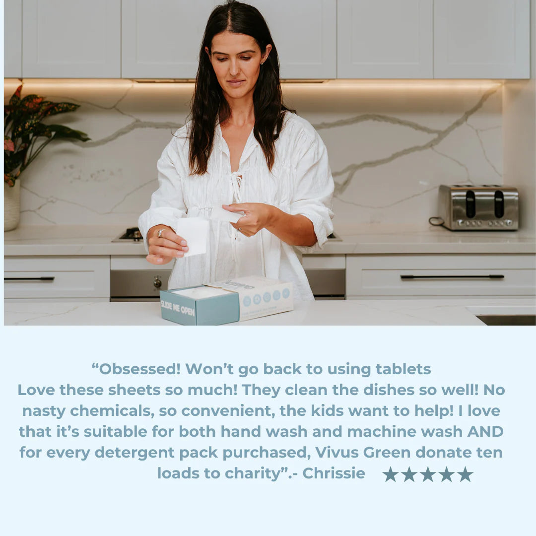 Vivus Green Eco Dishwashing Sheets – Powerful Plant-Based Cleaning