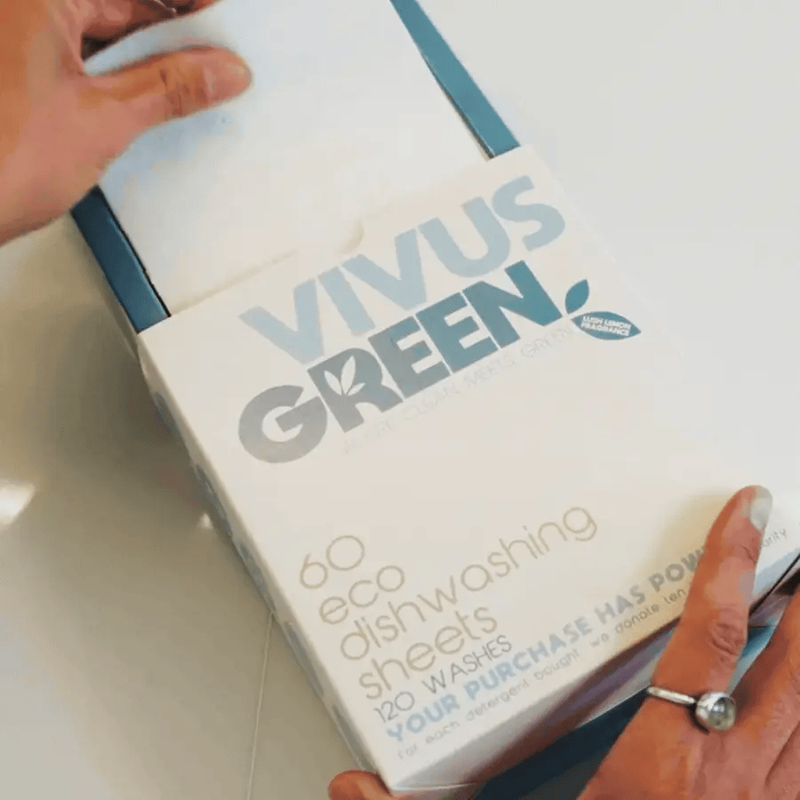 Vivus Green Eco Dishwashing Sheets – Powerful Plant-Based Cleaning